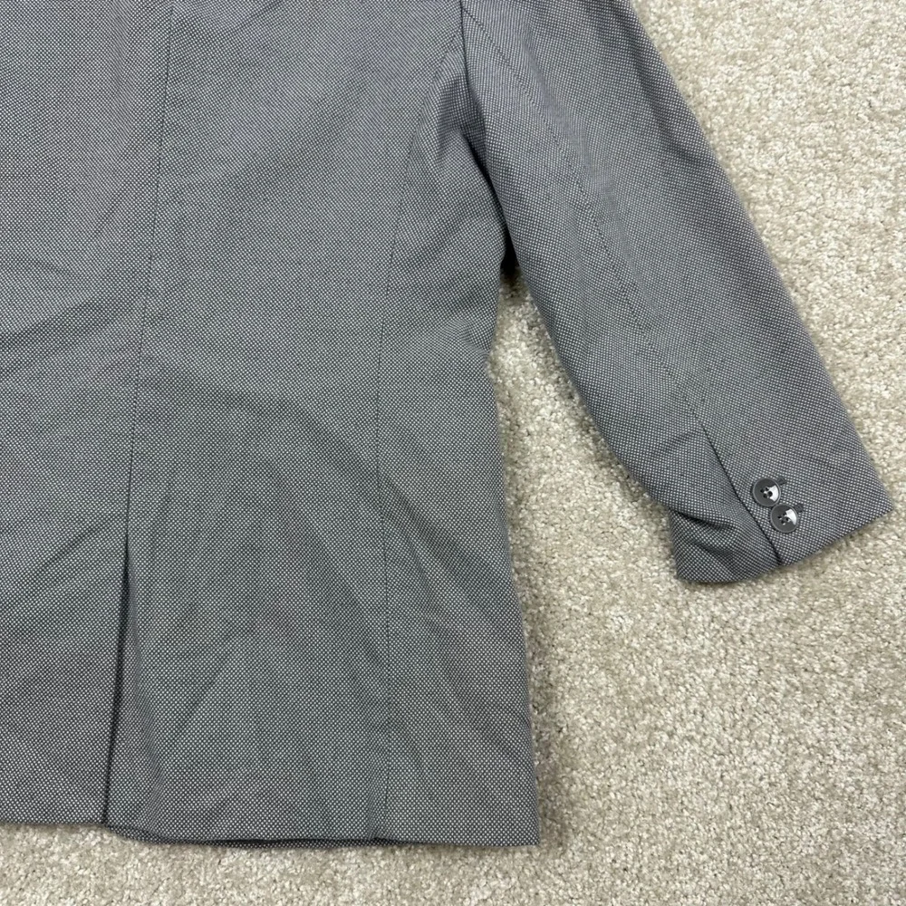 The Limited Gray Textured Single Button Ruched 3/4 Sleeve Blazer Jacket Size M